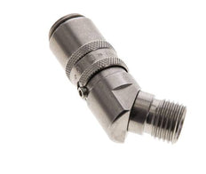 RVS DN 6 Tempereerkoppeling Snelkoppeling M14x1.5 Buitendraad Dubbele afsluiting 45-deg