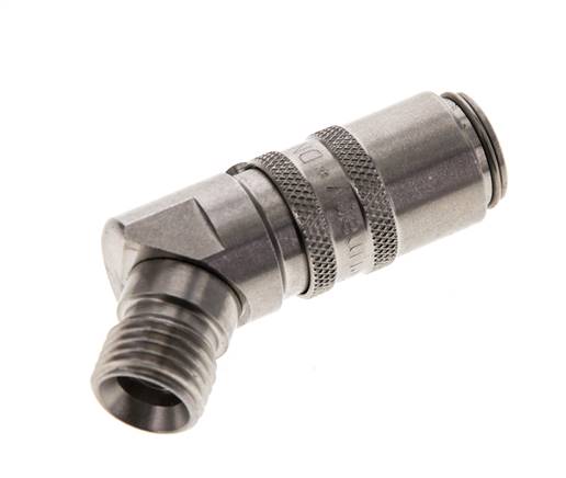RVS DN 6 Tempereerkoppeling Snelkoppeling M14x1.5 Buitendraad Dubbele afsluiting 45-deg