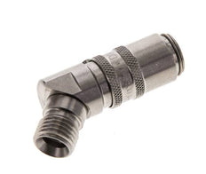 RVS DN 6 Tempereerkoppeling Snelkoppeling M14x1.5 Buitendraad Dubbele afsluiting 45-deg