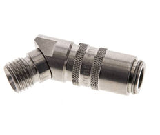 RVS DN 6 Tempereerkoppeling Snelkoppeling M14x1.5 Buitendraad Dubbele afsluiting 45-deg