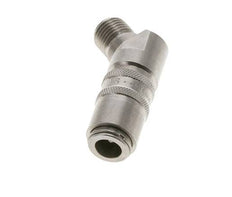 RVS DN 6 Tempereerkoppeling Snelkoppeling G 1/4 inch Buitendraad Dubbele afsluiting 45-deg