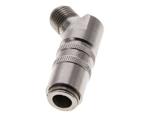 RVS DN 6 Tempereerkoppeling Snelkoppeling G 1/4 inch Buitendraad 45-deg