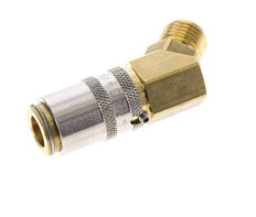 Messing DN 6 Tempereerkoppeling Snelkoppeling G 1/4 inch Buitendraad Loskoppelbeveiliging 45-deg