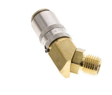 Messing DN 6 Tempereerkoppeling Snelkoppeling G 1/4 inch Buitendraad Loskoppelbeveiliging 45-deg