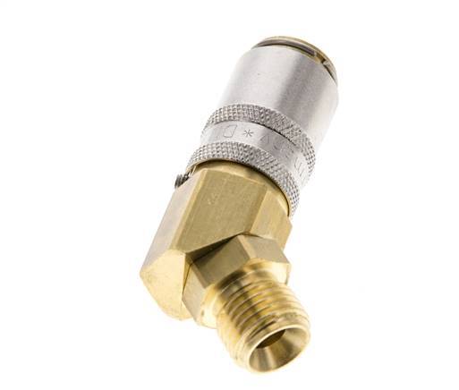 Messing DN 6 Tempereerkoppeling Snelkoppeling G 1/4 inch Buitendraad Loskoppelbeveiliging 45-deg