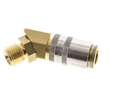 Messing DN 6 Tempereerkoppeling Snelkoppeling G 1/4 inch Buitendraad Loskoppelbeveiliging 45-deg