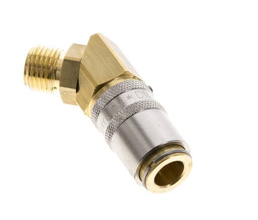Messing DN 6 Tempereerkoppeling Snelkoppeling G 1/4 inch Buitendraad Loskoppelbeveiliging 45-deg