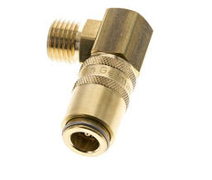 Messing DN 6 Tempereerkoppeling Snelkoppeling M14x1.5 Buitendraad Dubbele afsluiting 90-deg