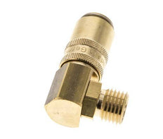 Messing DN 6 Tempereerkoppeling Snelkoppeling M14x1.5 Buitendraad Dubbele afsluiting 90-deg