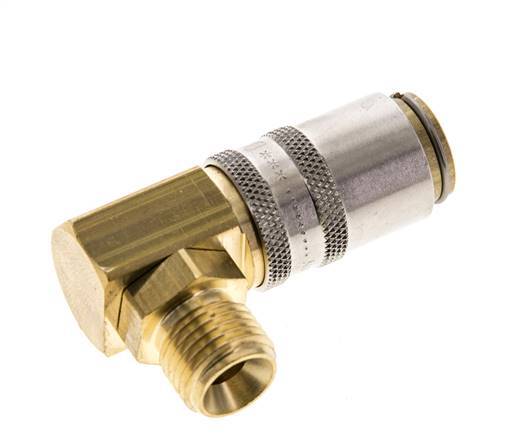Brass DN 6 Mold Coupling Socket G 1/4 inch Male Threads 90-deg