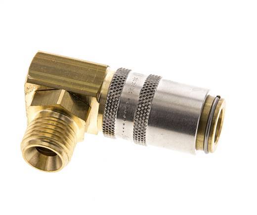 Brass DN 6 Mold Coupling Socket G 1/4 inch Male Threads 90-deg