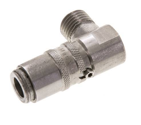 RVS DN 6 Tempereerkoppeling Snelkoppeling M14x1.5 Buitendraad 90-deg