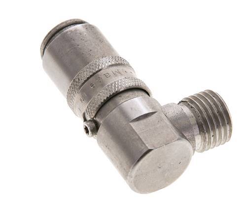 RVS DN 6 Tempereerkoppeling Snelkoppeling M14x1.5 Buitendraad 90-deg