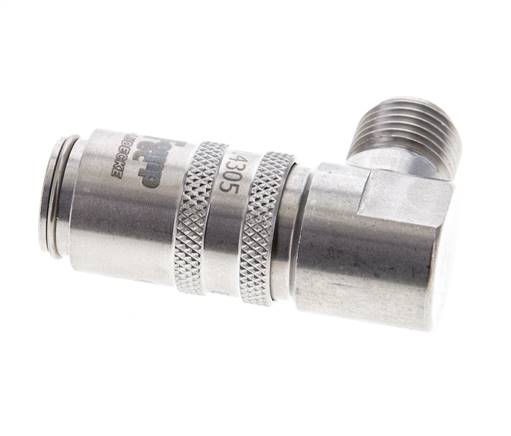 RVS DN 6 Tempereerkoppeling Snelkoppeling G 1/4 inch Buitendraad 90-deg