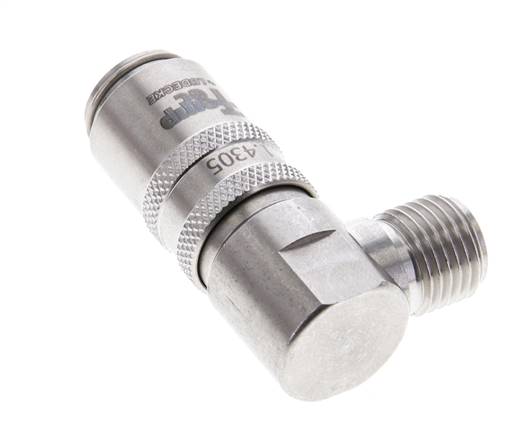 RVS DN 6 Tempereerkoppeling Snelkoppeling G 1/4 inch Buitendraad 90-deg