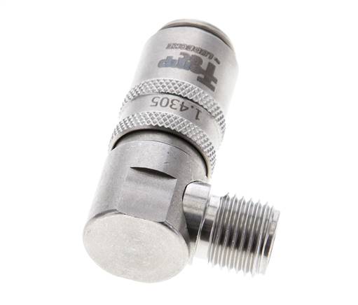 RVS DN 6 Tempereerkoppeling Snelkoppeling G 1/4 inch Buitendraad 90-deg