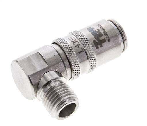 RVS DN 6 Tempereerkoppeling Snelkoppeling G 1/4 inch Buitendraad 90-deg