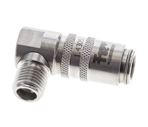 RVS DN 6 Tempereerkoppeling Snelkoppeling G 1/4 inch Buitendraad 90-deg