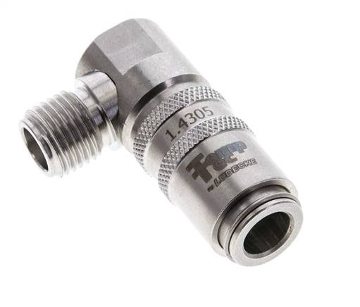 RVS DN 6 Tempereerkoppeling Snelkoppeling G 1/4 inch Buitendraad 90-deg