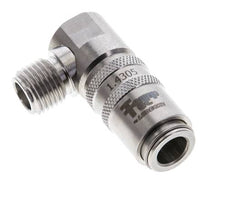 RVS DN 6 Tempereerkoppeling Snelkoppeling G 1/4 inch Buitendraad 90-deg
