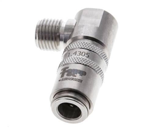 RVS DN 6 Tempereerkoppeling Snelkoppeling G 1/4 inch Buitendraad 90-deg
