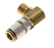 Messing DN 6 Tempereerkoppeling Snelkoppeling M14x1.5 Buitendraad Loskoppelbeveiliging 90-deg