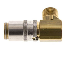 Messing DN 6 Tempereerkoppeling Snelkoppeling M14x1.5 Buitendraad Loskoppelbeveiliging 90-deg