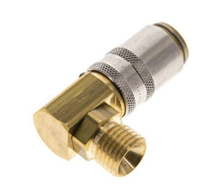 Messing DN 6 Tempereerkoppeling Snelkoppeling M14x1.5 Buitendraad Loskoppelbeveiliging 90-deg
