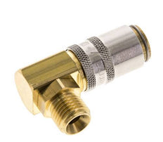 Messing DN 6 Tempereerkoppeling Snelkoppeling G 1/4 inch Buitendraad Loskoppelbeveiliging 90-deg