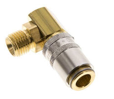 Messing DN 6 Tempereerkoppeling Snelkoppeling G 1/4 inch Buitendraad Loskoppelbeveiliging 90-deg