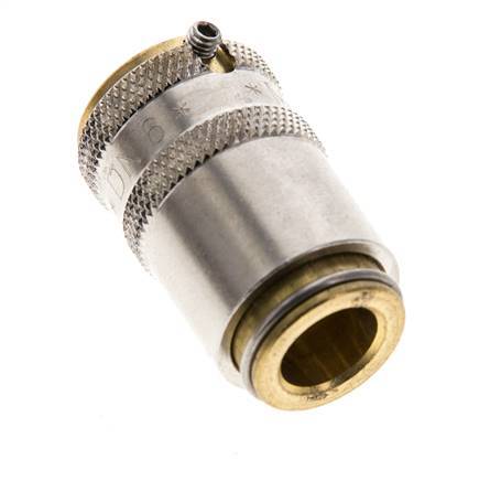 Messing DN 6 Tempereerkoppeling Snelkoppeling D9 mm Loskoppelbeveiliging