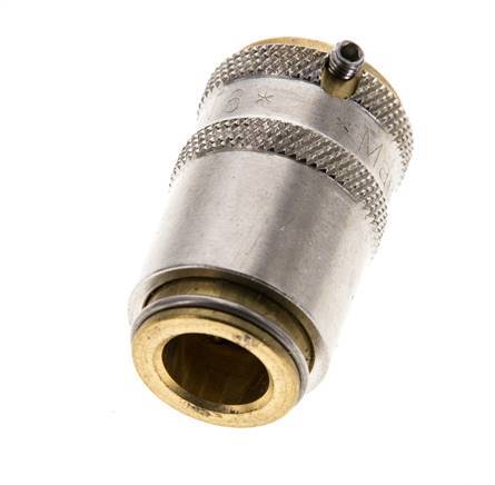 Messing DN 6 Tempereerkoppeling Snelkoppeling D9 mm Loskoppelbeveiliging