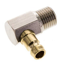 Brass DN 6 Mold Coupling Plug R 1/4 inch Male Threads 90-deg