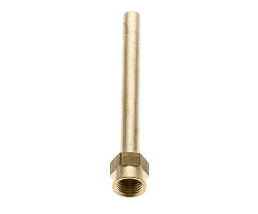 M14x1.5 Messing buis 120 mm lang met binnendraad