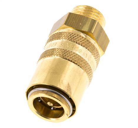 Brass DN 9 Mold Coupling Socket M16x1.5 Male Threads Double Shut-Off