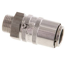 Stainless Steel DN 9 Mold Coupling Socket M16x1.5 Male Threads Double Shut-Off