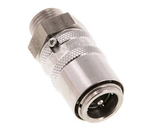 Stainless Steel DN 9 Mold Coupling Socket M16x1.5 Male Threads Double Shut-Off