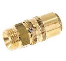 Brass DN 9 Mold Coupling Socket G 1/2 inch Male Threads Unlocking Protection Double Shut-Off
