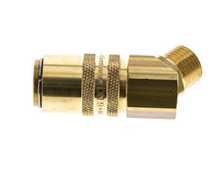 Messing DN 9 Tempereerkoppeling Snelkoppeling M16x1.5 Buitendraad Dubbele afsluiting 45-deg