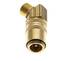 Messing DN 9 Tempereerkoppeling Snelkoppeling M16x1.5 Buitendraad Dubbele afsluiting 45-deg