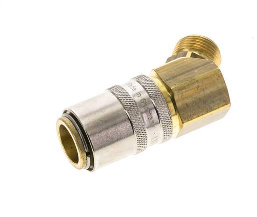 Messing DN 9 Tempereerkoppeling Snelkoppeling G 3/8 inch Buitendraad 45-deg