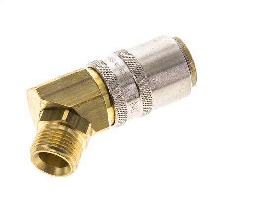 Messing DN 9 Tempereerkoppeling Snelkoppeling G 3/8 inch Buitendraad 45-deg