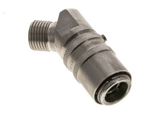 RVS DN 9 Tempereerkoppeling Snelkoppeling M16x1.5 Buitendraad 45-deg