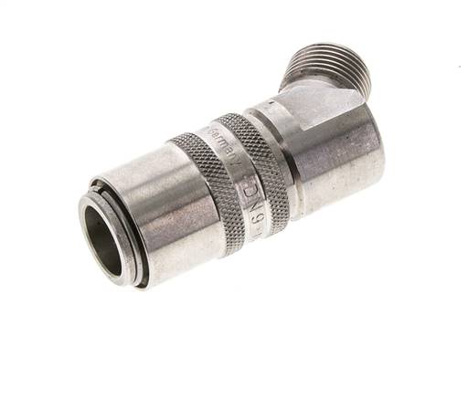 RVS DN 9 Tempereerkoppeling Snelkoppeling G 3/8 inch Buitendraad 45-deg