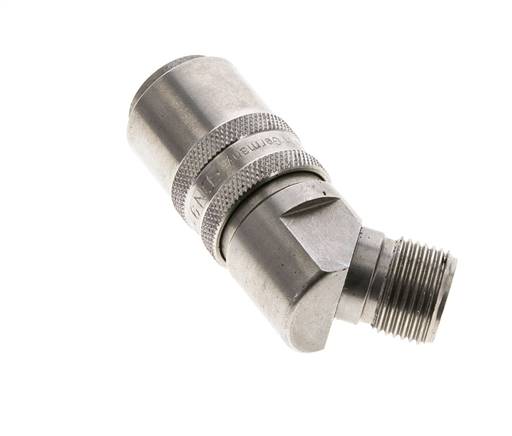RVS DN 9 Tempereerkoppeling Snelkoppeling G 3/8 inch Buitendraad 45-deg