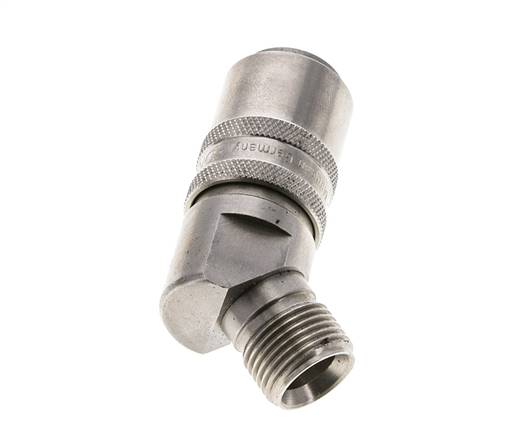 RVS DN 9 Tempereerkoppeling Snelkoppeling G 3/8 inch Buitendraad 45-deg