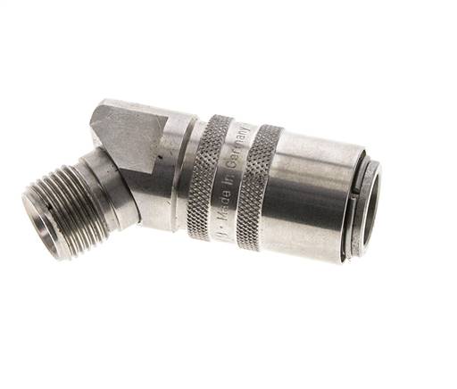 RVS DN 9 Tempereerkoppeling Snelkoppeling G 3/8 inch Buitendraad 45-deg