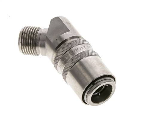 RVS DN 9 Tempereerkoppeling Snelkoppeling G 3/8 inch Buitendraad 45-deg