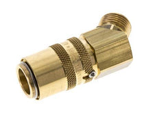 Messing DN 9 Tempereerkoppeling Snelkoppeling G 3/8 inch Buitendraad Loskoppelbeveiliging Dubbele afsluiting 45-deg