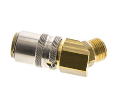 Messing DN 9 Tempereerkoppeling Snelkoppeling G 3/8 inch Buitendraad Loskoppelbeveiliging 45-deg